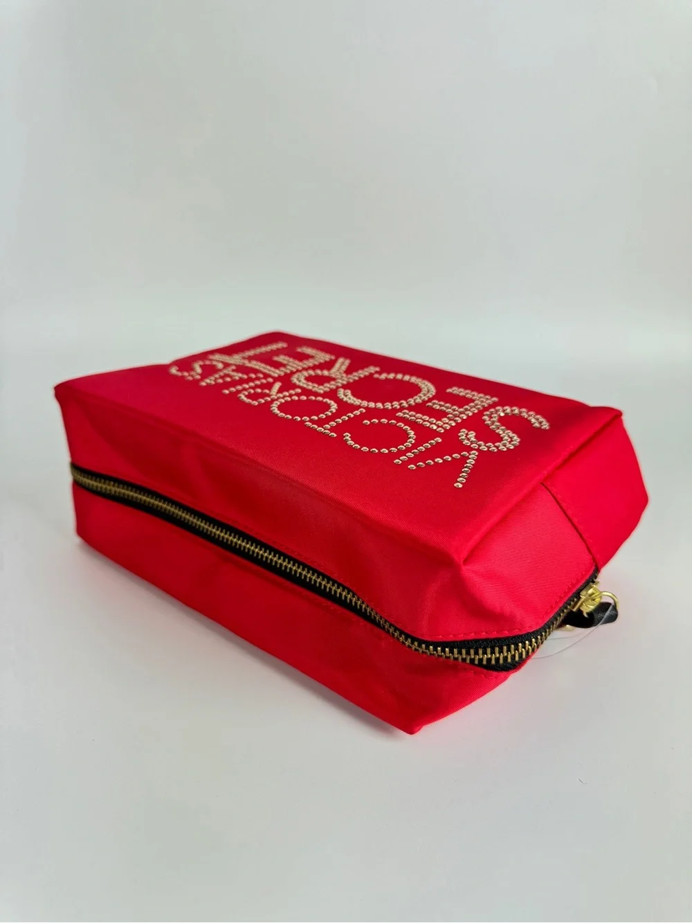 Victoria's Secret Red Satin Cosmetic Pouch Makeup Bag